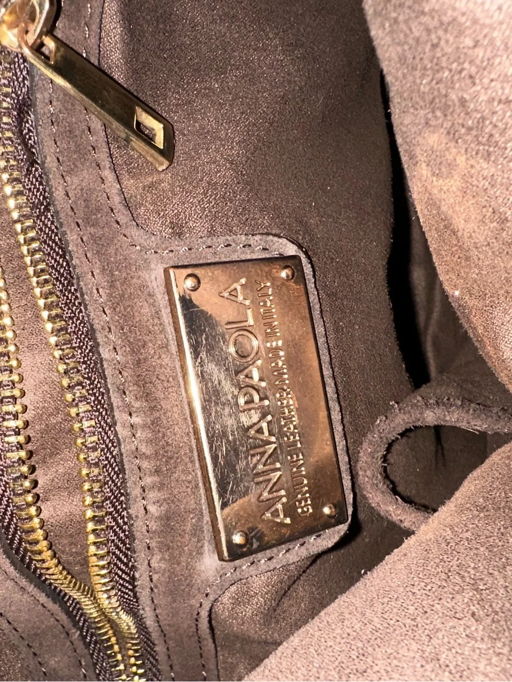Stud-Trim Suede Hobo Shoulder Bag - Dark Brown